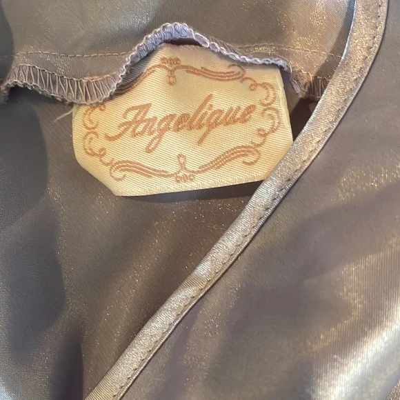 Angelique Vintage chemise satin nightgown slip lavender and lace large - Picture 5 of 5